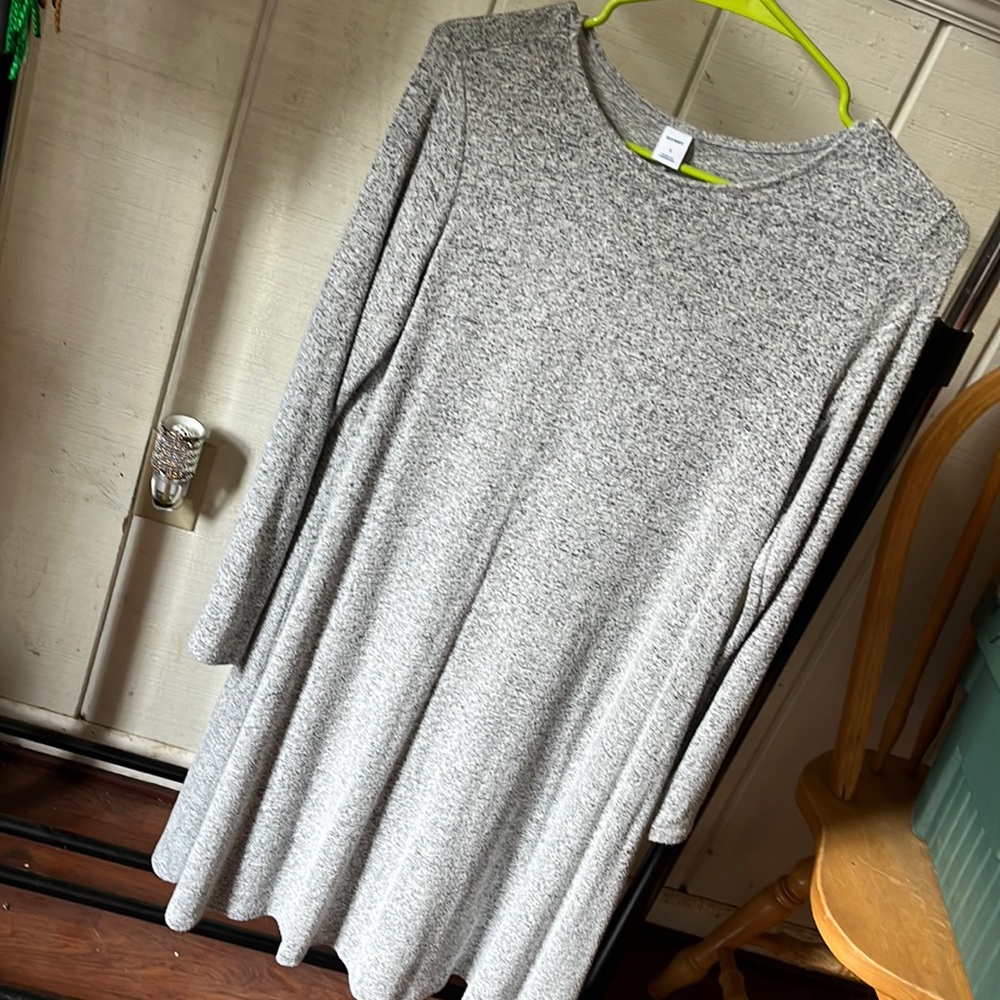 Ticked Gray Old Navy Dress